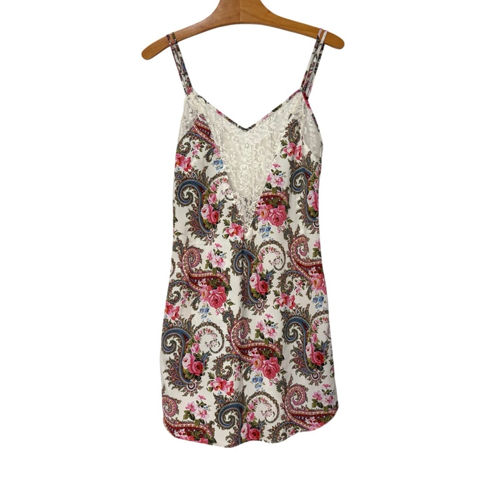 Vintage Victoria's Secret Sz Small Gold Label Roses Lace Slip Dress Nightgown